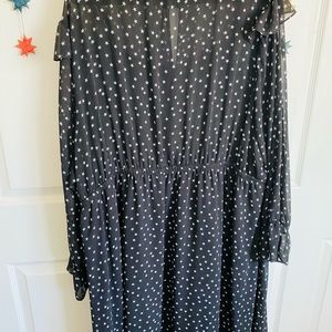 Torrid black and white Starry Long-Sleeve Dress 5x